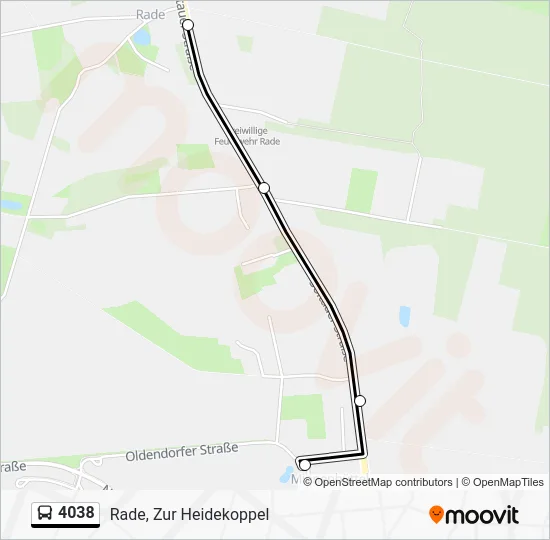 Автобус 4038: карта маршрута