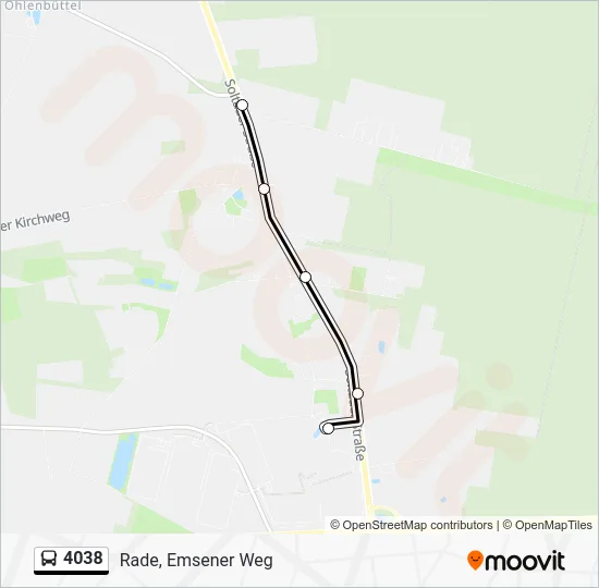 Автобус 4038: карта маршрута