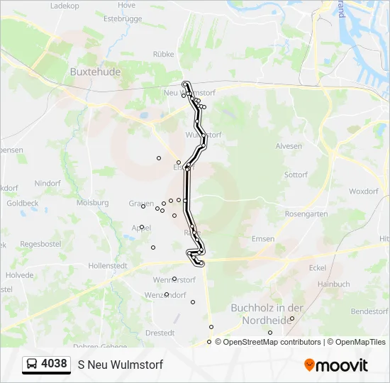 Автобус 4038: карта маршрута