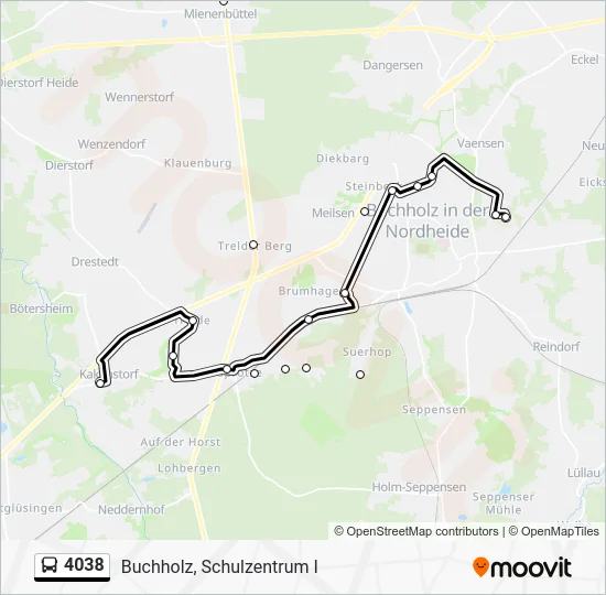 Автобус 4038: карта маршрута