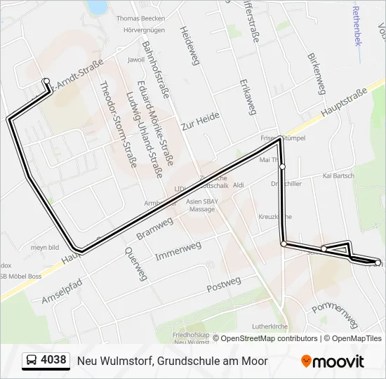 Автобус 4038: карта маршрута