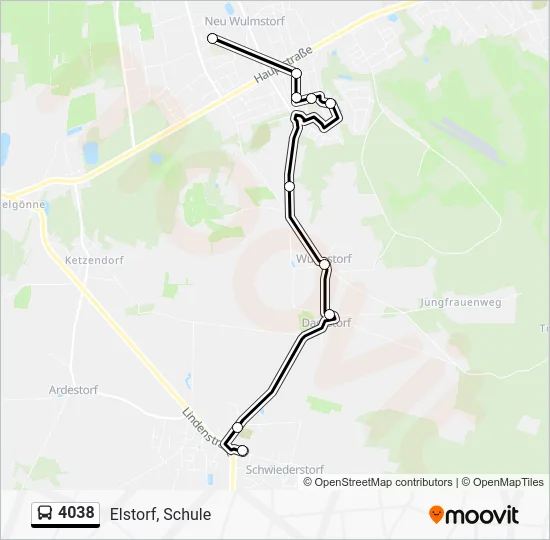 Автобус 4038: карта маршрута