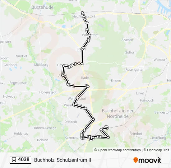 Автобус 4038: карта маршрута