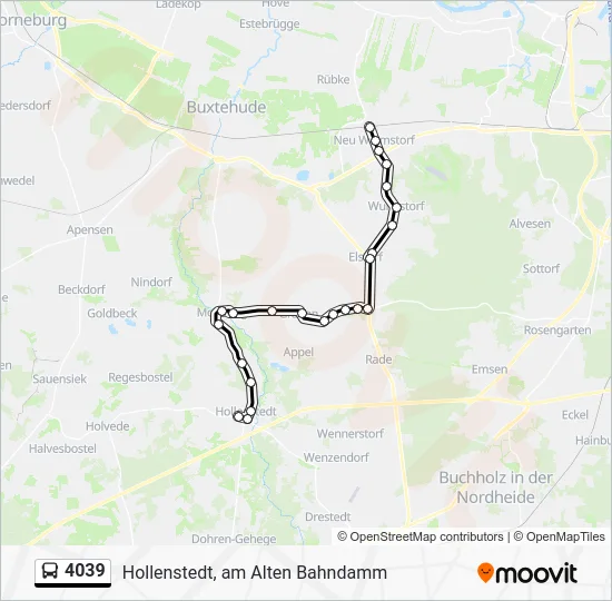 Автобус 4039: карта маршрута