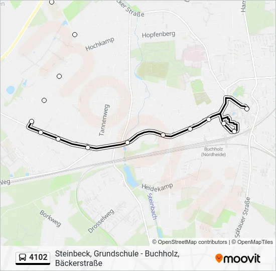 Автобус 4102: карта маршрута