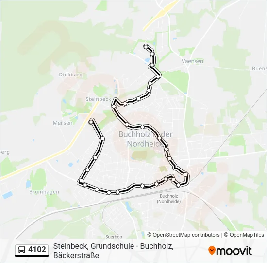 Автобус 4102: карта маршрута