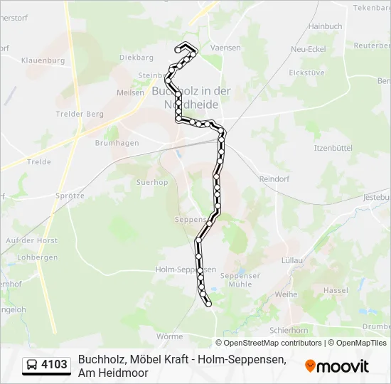 Автобус 4103: карта маршрута