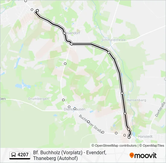 Автобус 4207: карта маршрута