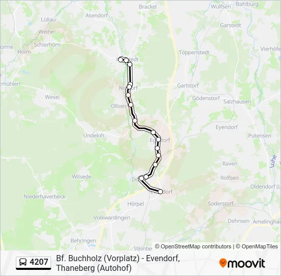 Автобус 4207: карта маршрута