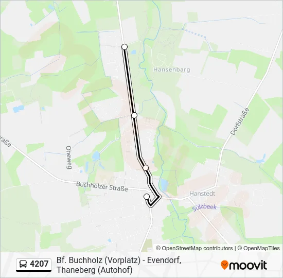 Автобус 4207: карта маршрута