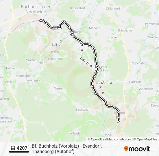 Автобус 4207: карта маршрута