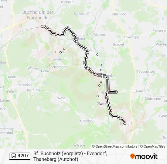 Автобус 4207: карта маршрута