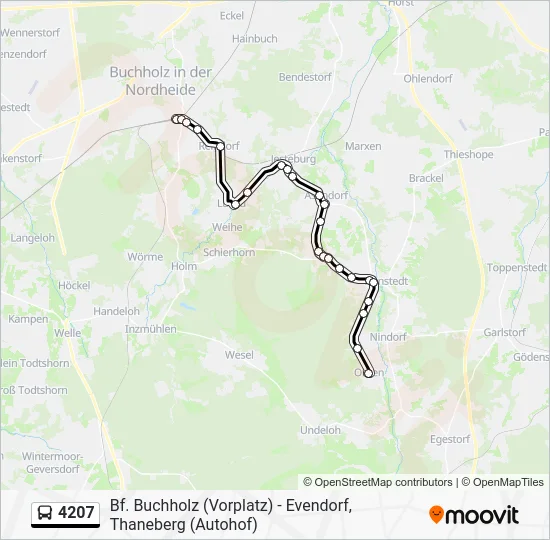 Автобус 4207: карта маршрута