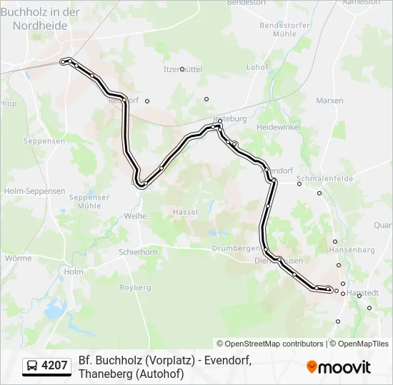 Автобус 4207: карта маршрута
