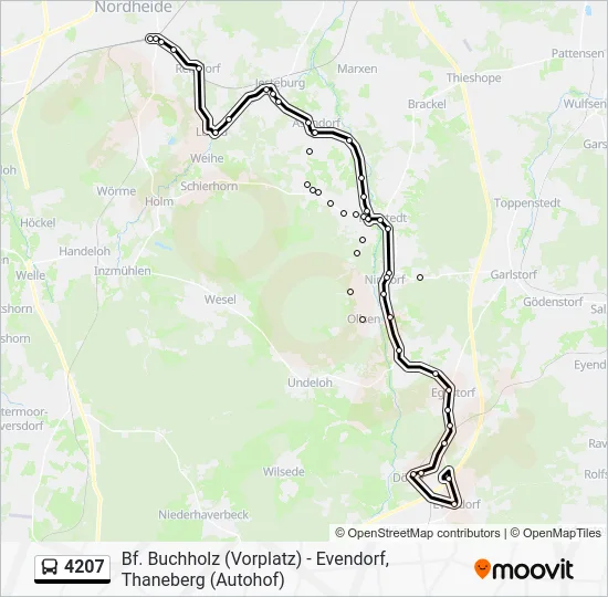 Автобус 4207: карта маршрута