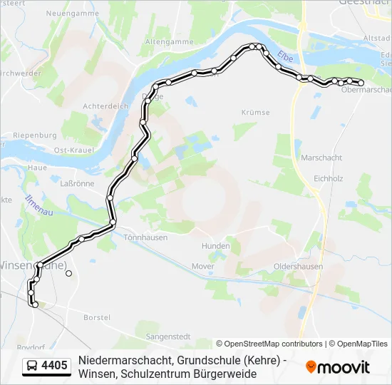 Автобус 4405: карта маршрута