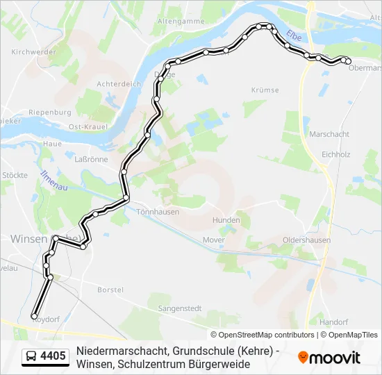 Автобус 4405: карта маршрута