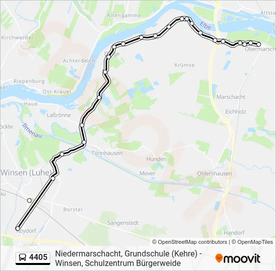 Автобус 4405: карта маршрута