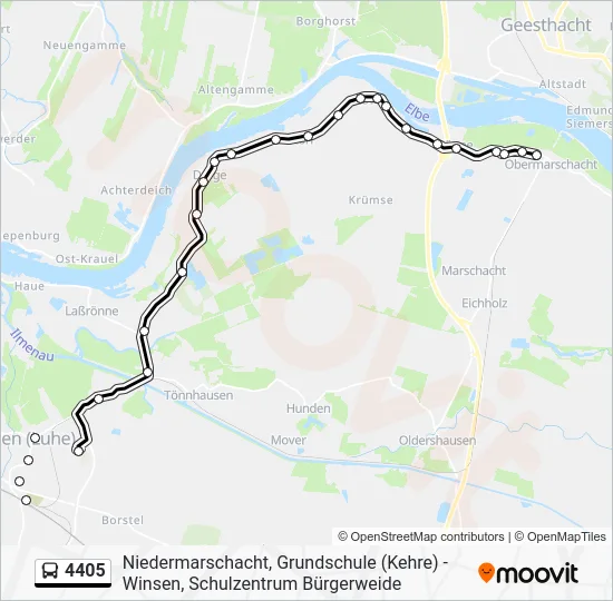Автобус 4405: карта маршрута