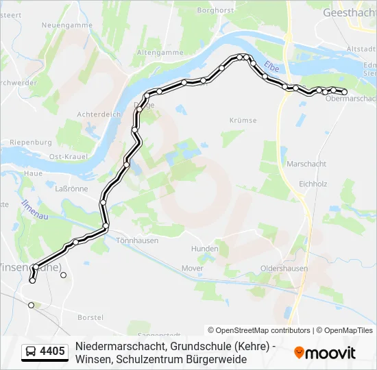 Автобус 4405: карта маршрута