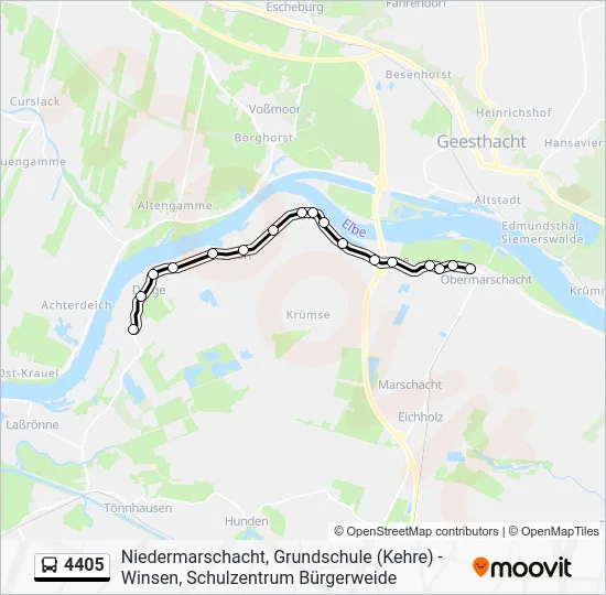 Автобус 4405: карта маршрута