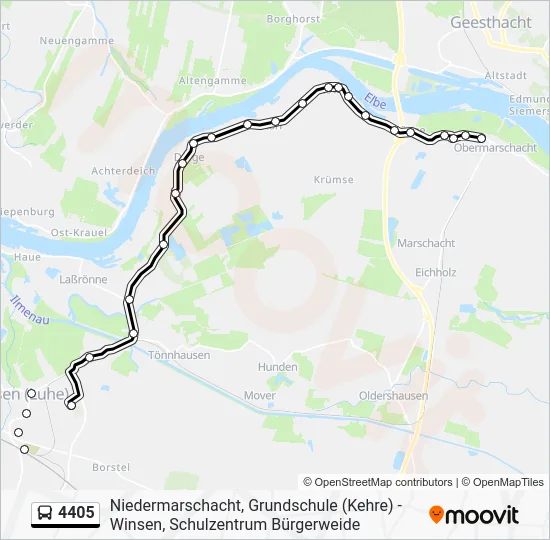Автобус 4405: карта маршрута