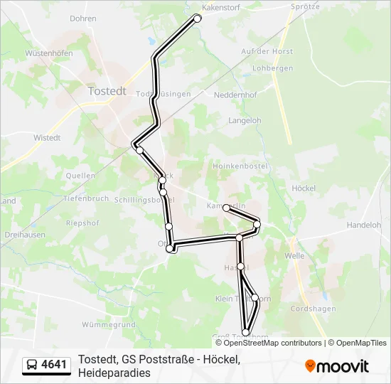 Автобус 4641: карта маршрута