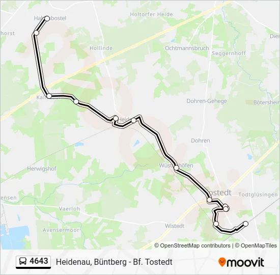Автобус 4643: карта маршрута
