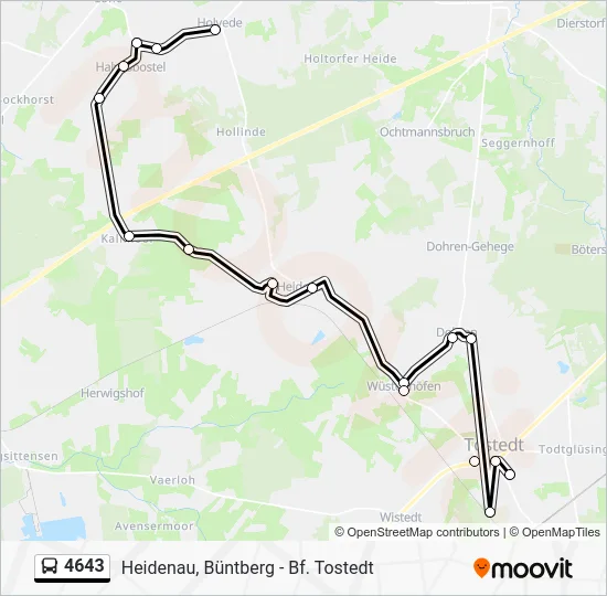 Автобус 4643: карта маршрута