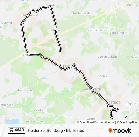 Автобус 4643: карта маршрута