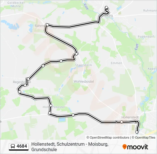 Автобус 4684: карта маршрута