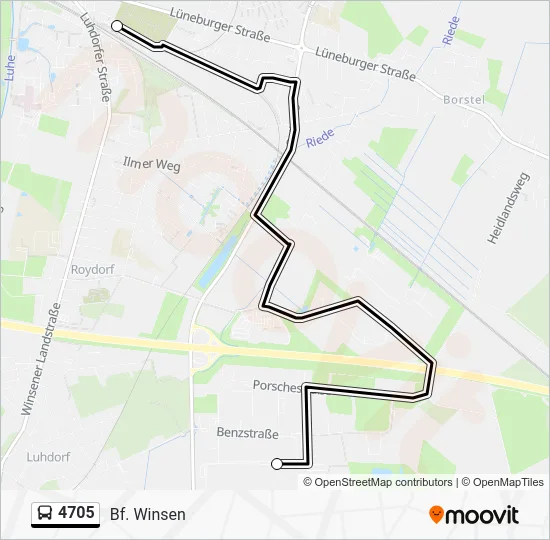 Автобус 4705: карта маршрута