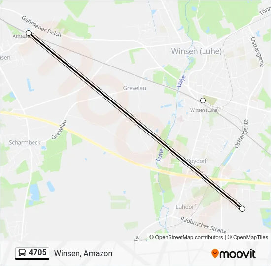 Автобус 4705: карта маршрута