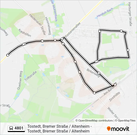 Автобус 4801: карта маршрута