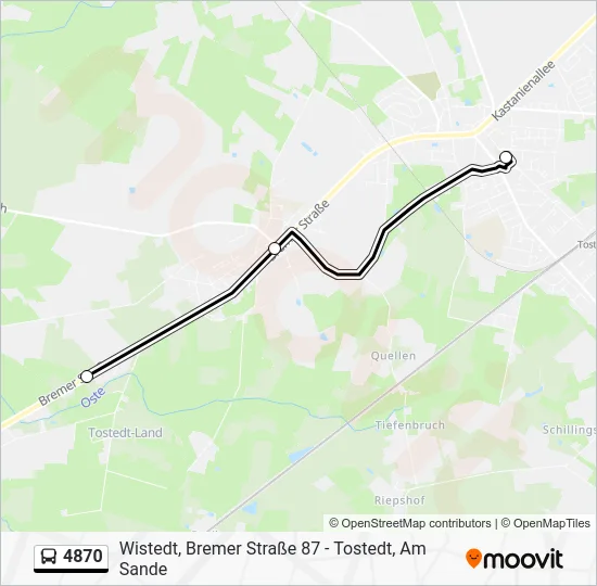 Автобус 4870: карта маршрута