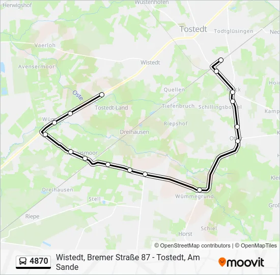 Автобус 4870: карта маршрута