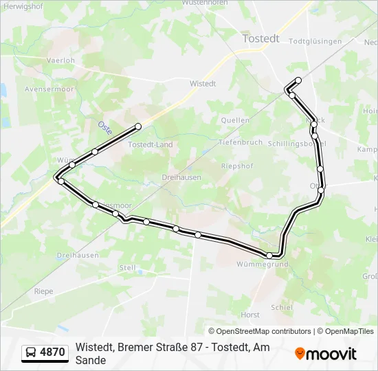 Автобус 4870: карта маршрута