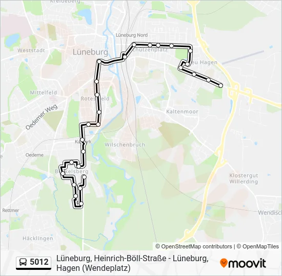 Автобус 5012: карта маршрута