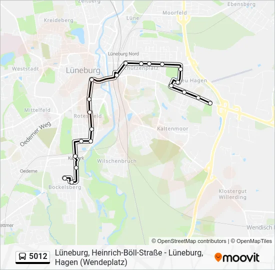 Автобус 5012: карта маршрута