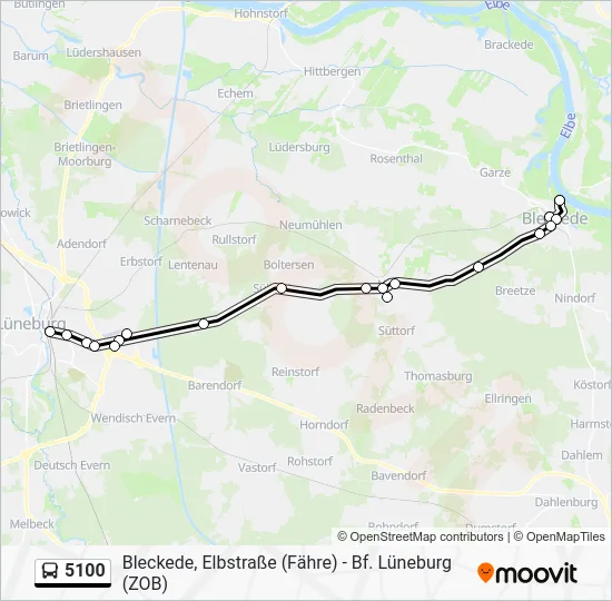 Автобус 5100: карта маршрута