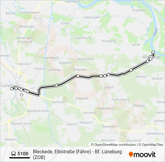 Автобус 5100: карта маршрута