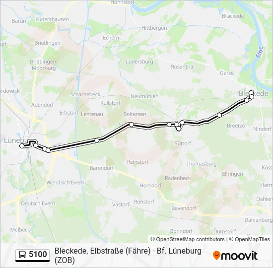 Автобус 5100: карта маршрута