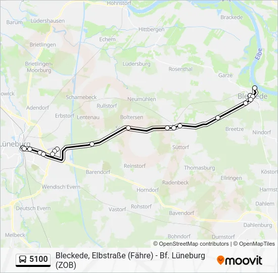 Автобус 5100: карта маршрута