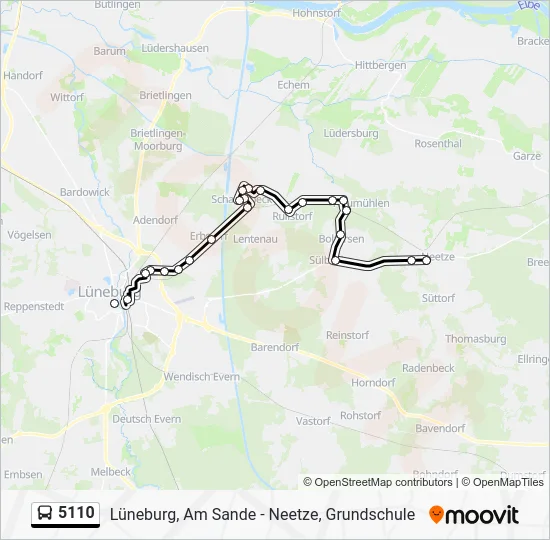 Автобус 5110: карта маршрута
