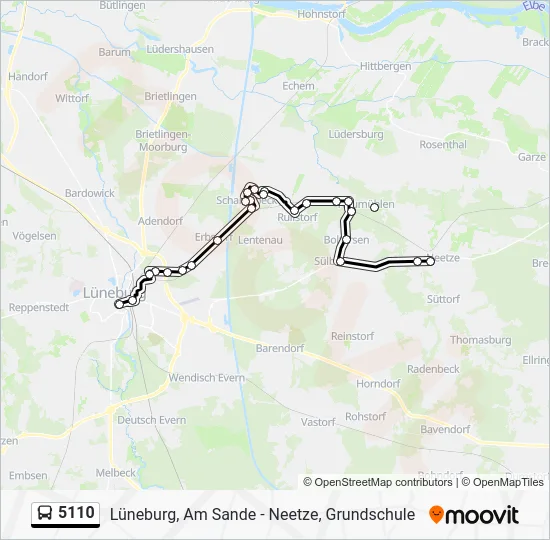 Автобус 5110: карта маршрута
