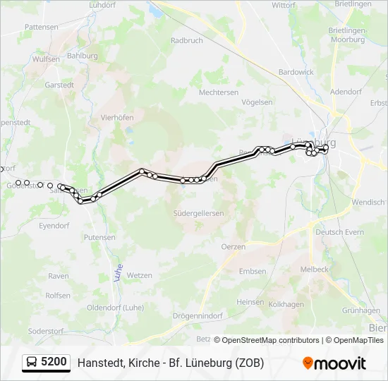 Автобус 5200: карта маршрута
