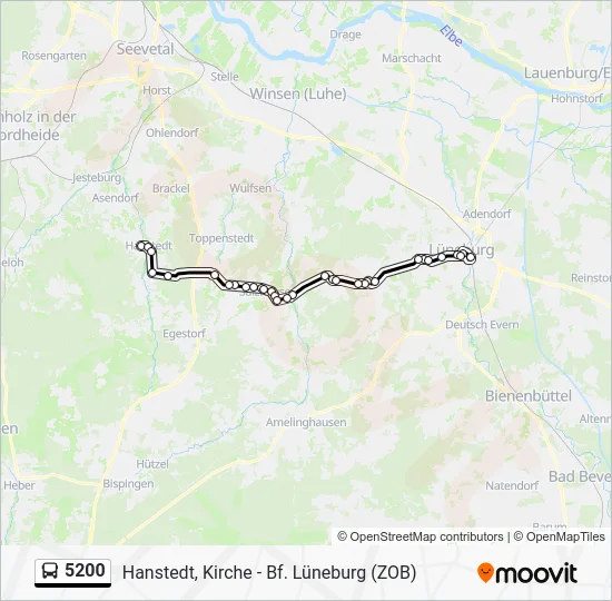 Автобус 5200: карта маршрута