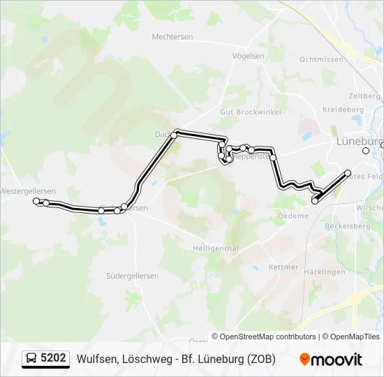 Автобус 5202: карта маршрута