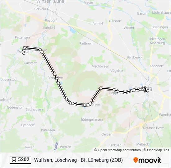 Автобус 5202: карта маршрута