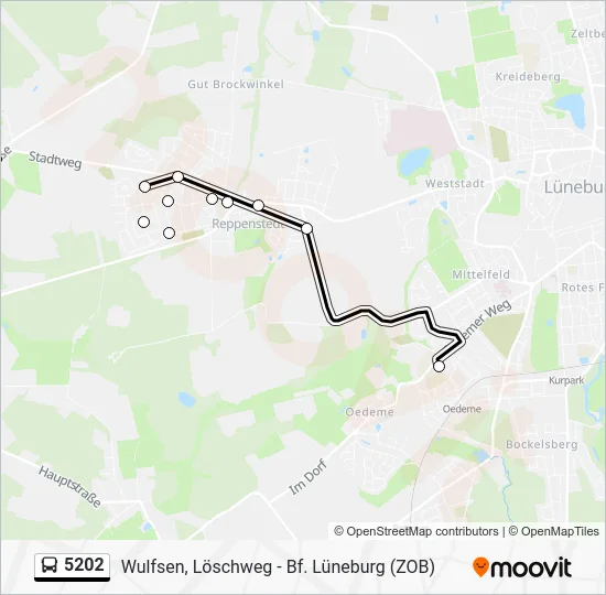 Автобус 5202: карта маршрута